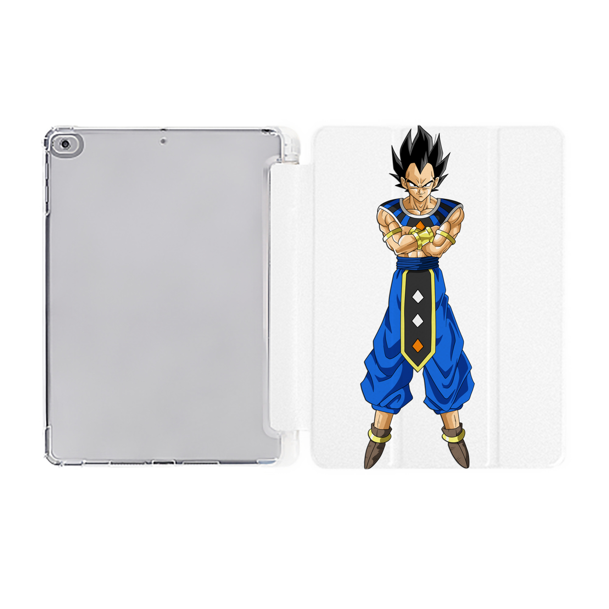 （画像用） ドラゴンボール ベジータ四世（Bejīta Yonsei）DRAGON BALL Vegeta IV IPad ケース ペン収納付き 三つ折りスタンド PUレザー×シリコン 対応機種9.5/10.5/10.9インチ
